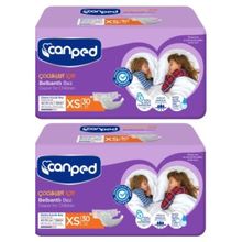 Canped Çocuklar İçin Bel Bantlı Tekstil Yüzeyli 2x30 60 Adet XS Hasta Bezi