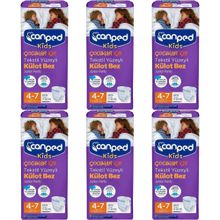Canped Kids Tekstil Yüzeyli 4-7 Yaş 17-30 kg 54 Adet Külot Bez