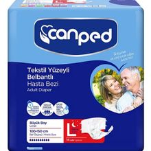 Canped L Boy Tekstil Yüzeyli Belbantlı 14 Adet Yetişkin Hasta Bezi