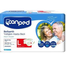 Canped Yetişkin Bel Bantlı Polietilen L Büyük Boy 150 Adet Hasta Bezi
