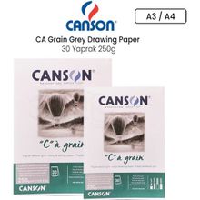 Canson Ca Grain Grey Drawing Paper 30 Yaprak 250 gr Defter
