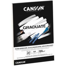 Canson Graduate Cangrad Siyah 20 Sayfa A4 120 gr Çizim Bloğu