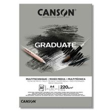 Canson Graduate Mıx Medıa Gri 30 Sayfa A4 220 gr Çizim Bloğu
