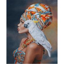 Canvas Hobby Afrikalı Güzel 12 Kasnaklı 50 x 65 cm Sayılarla Boyama Seti