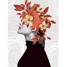 Canvas Hobby Çiçek Kadın 9 Renkli Kasnaklı 40 x 50 cm Sayılarla Boyama Seti