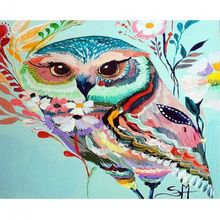 Canvas Hobby Desenli Baykuş 40 x 50 cm Kasnaklı Sayılarla Boyama Seti Duvar Sticker