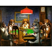 Canvas Hobby Dog Poker 40 x 50 cm Kasnaklı Sayılarla Boyama Seti Duvar Sticker