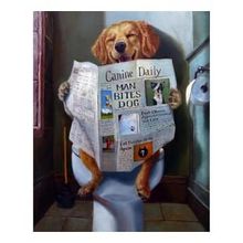 Canvas Hobby Gazete Okuyan Köpek Kasnaklı 40 x 50 cm Sayılarla Boyama Seti