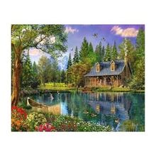 Canvas Hobby Göl Evi Kasnaklı 40 x 50 cm Sayılarla Boyama Seti