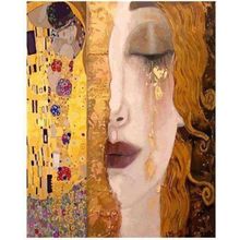 Canvas Hobby Gustav Klimt İki Eser Kasnaklı 60x75 cm Sayılarla Boyama Seti