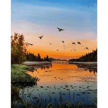 Canvas Hobby Huzurla Buluşma Kasnaklı 40 x 50 cm Sayılarla Boyama Seti
