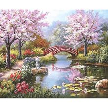 Canvas Hobby Kasnaklı 50 x 65 cm Pembe Orman Sayılarla Boyama Seti
