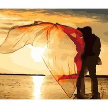 Canvas Hobby Romantik Gün Batımı 50 x 65 cm Rulo Sayılarla Boyama Seti