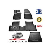 Caraks Dacia Logan Sedan 2004-2012 Arası 3D Bagaj Havuzu ve Havuzlu Paspas
