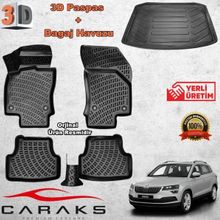 Caraks Skoda Karoq 2018 Sonrası 3D Bagaj Havuzu ve Havuzlu Paspas