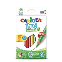 Carioca 42791 Tita 12 Renk Jumbo Üçgen Kuru Boya