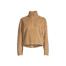 Casall Tam Balıkçı Yaka Düz Bej 22188-891 Pile Half Zip Kadın Zip Ceket
