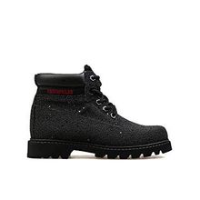 Cat 015F101071 Black Glıtter Deri Siyah Colorado İridencent Zip Çocuk Botu