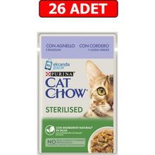Cat Chow 26x85 gr Sterilised Kuzu Etli ve Yeşil Fasulyeli Kısırlaştırılmış Kedi Yaş Maması