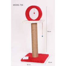 Cat Hause T06 Kırmızı 78 cm Kalın Çemberli Kedi Tırmalama