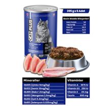 Cat Plus Pate İçinde Et Parçacıklı Okyanus Balıklı 6x395 gr Yetişkin Kedi Konserve Yaş Mama