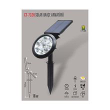 CATA000570 Cata 18W Solar Çim Kazığı Bahçe Armatürü Amber Ct-7320