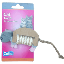 Catia Kraft Peluş Gri Fare 10x6 cm Kedi Oyuncağı