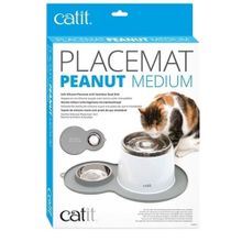 Catit Yer Fıstığı Şekilli 29x44,5 cm Gri Kedi Suluk ve Mama Altlığı