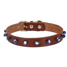 Cattie Boncuklu Deri Küçük Irk Kahverengi Xlarge 1.5x26-30 cm Köpek ve Kedi Boyun Tasması