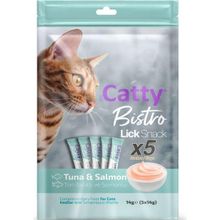 Catty Bistro 5x14 gr Ton Balıklı ve Somonlu Yetişkin Kedi Krema Ödülü