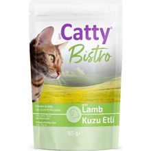 Catty Bistro Jöle İçinde Et Parçacıklı Kuzu Etli 85 gr Yetişkin Kedi Konservesi