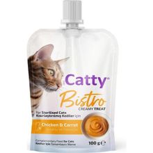 Catty Bistro Tavuklu ve Havuçlu 100 gr Krema Kısır Kedi Ödül Maması
