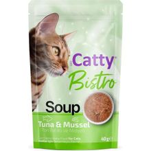 Catty Bistro Ton Balıklı Midyeli 40 gr Yetişkin Kedi Çorbası
