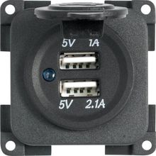 CBE MP2USB 5V 1A + 2.1A Çift USB Şarj Soketi Kapaklı Giriş