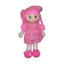 CC Oyuncak Büzgülü Pembe Elbiseli Bez Bebek Oyuncak