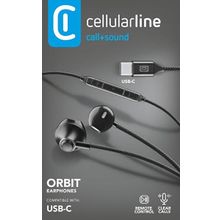Cellular Line Orbit Type-C Capsule Siyah Kulaklık