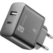 Cellular Line Samsung 25W Dual Port Super Fast Siyah Şarj Adaptörü