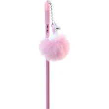 Cem Unicorn Kurşun Kalem - 1 Adet, Pembe Ponponlu, Sevimli ve Eğlenceli Tasarım