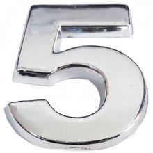 Cemax 5 cm Krom Yapışkanlı 5 Rakamı