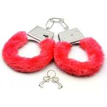 Censan Kırmızı Fetiş Fantezi Peluşlu Metal Kelepçe