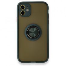 Ceponya Apple iPhone 11 Arkası Buzlu Yüzüklü Montreal Sert Kapak Kılıf