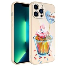 Ceponya Apple iPhone 13 Pro Max Kamera Korumalı Desenli Sert Silikon Epoksi Kapak Kılıf