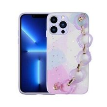 Ceponya Apple iPhone 13 Pro Max Simli Desenli El Askılı Tutacaklı Elsa Silikon Kapak Kılıf