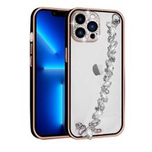 Ceponya Apple iPhone 13 Pro Max Taş Süslemeli Kamera Korumalı El Tutamaçlı Zore Blazer Kapak Kılıf