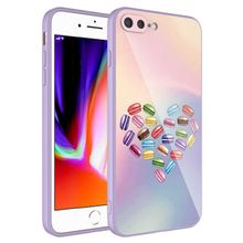 Ceponya Apple iPhone 8 Plus Kamera Korumalı Desenli Sert Silikon Epoksi Kapak Kılıf