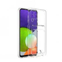 Ceponya Galaxy M32 Kartlıklı Şeffaf Setra Clear Silikon Kapak Kılıf