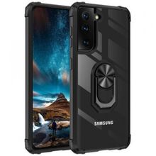Ceponya Galaxy S21 Plus Kenarları Renkli Antişok Şeffaf Yüzüklü Kılıf