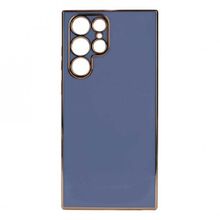 Ceponya Galaxy S22 Ultra Kamera Korumalı Altın Kenar Tasarım Silikon Kılıf
