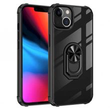 Ceponya İphone 13 Mini Şeffaf Kenarları Renkli Manyetik Yüzüklü Zırh Silikon Kılıf