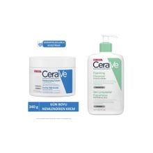 CeraVe 340 gr Nemlendiren Krem ve 473 ml Köpüren Temizleyici